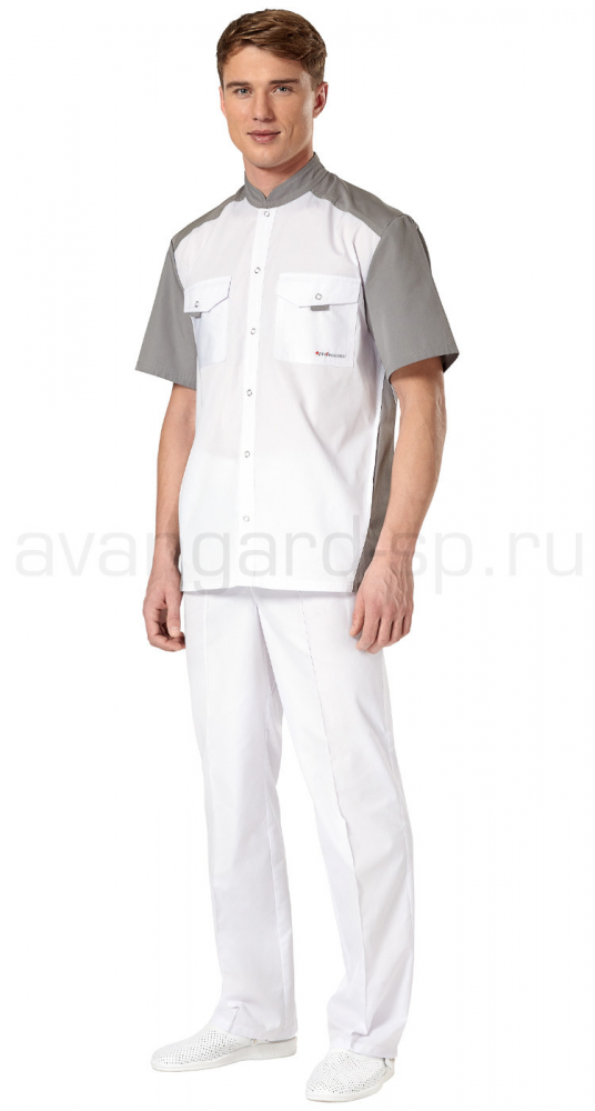 Костюм муж. "Интерн" брюч. (бел+сер)