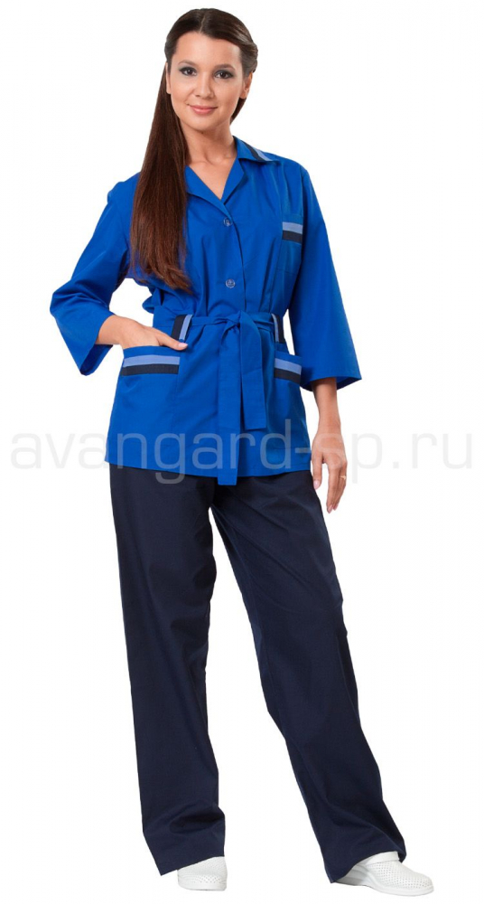 Костюм женский "Лира" куртка и брюки (цв. вас.+син.)